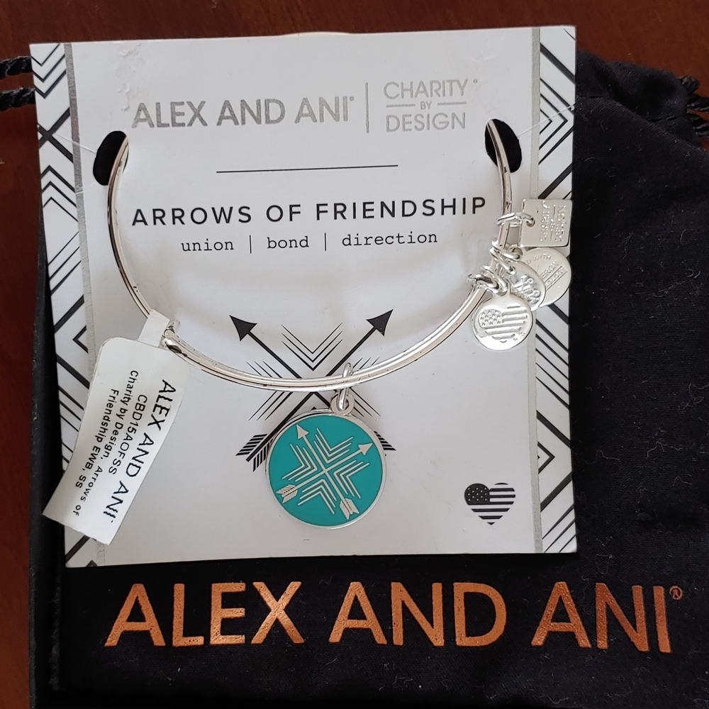 Alex and Ani Silver Bracelet with Turquoise Charm